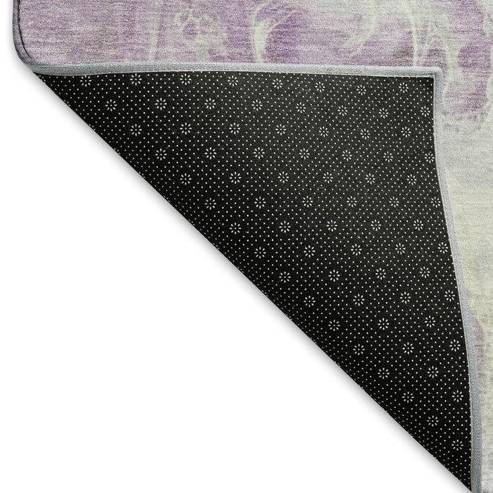 10' X 14' Abstract Washable Area Rug With UV Protection (697230) - Lavender / Ivory