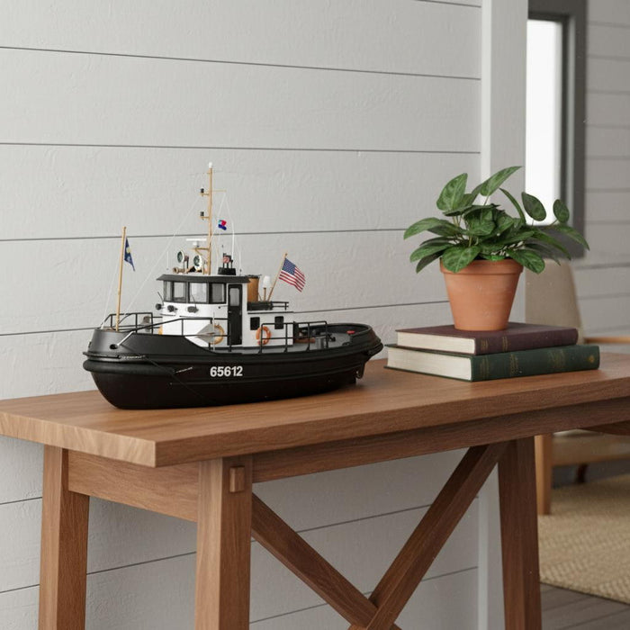 Hand Painted Model Boat (624424) - Black / White