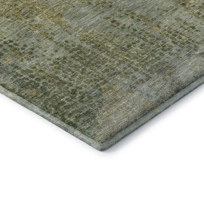 10' X 14' Abstract Washable Area Rug With UV Protection (717362) - Green / Gold