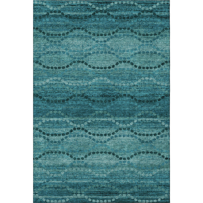 10' X 14' Abstract Geometric Washable Area Rug With UV Protection (715339) - Turquoise / Aqua