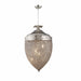 Silver metal and crystal glass chandelier with three lights, shades, and elegant design from HomeRoots.
