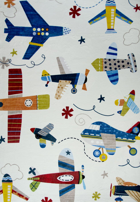 8' X 11' Abstract Area Rug (530610) - Cream / Blue