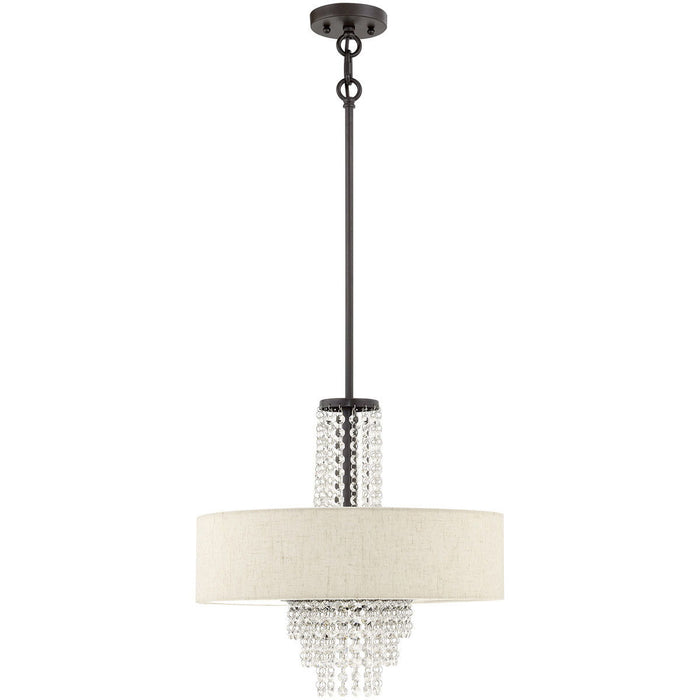 23" Four Light Dimmable Chandelier With Shades - Bronze
