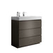 Giga Alice bathroom vanity with single sink basin, large storage, freestanding design, modern style, no drain or faucet included