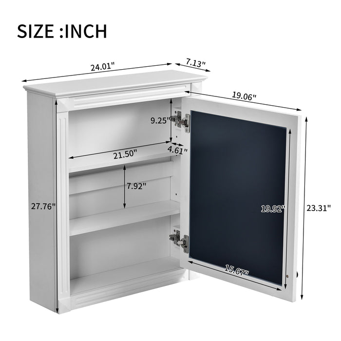 Giga wall-mounted bathroom medicine cabinet with mirror and adjustable shelf, ideal for storing toiletries and medicines.