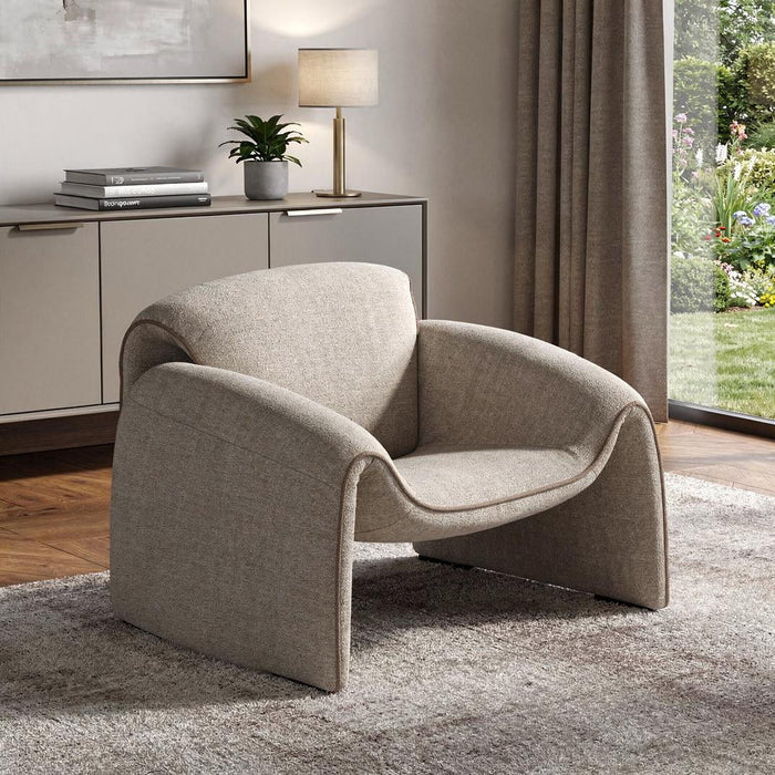 Boucle Lounge Chair - Taupe