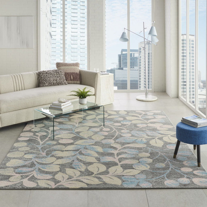 9' X 12' Boical Leaves Area Rug - Beige