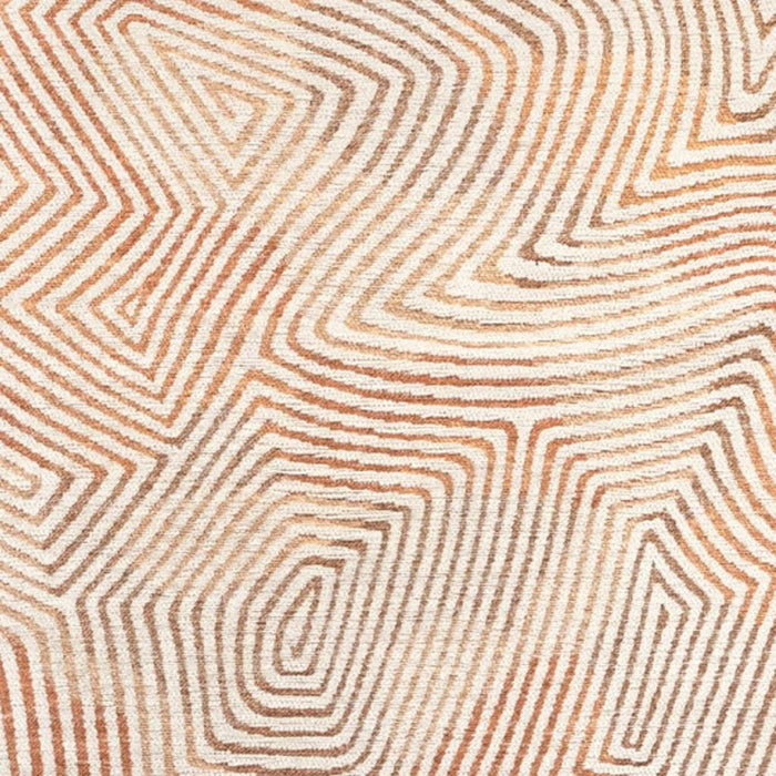 6' X 8' Geometric Washable Area Rug With UV Protection (609923) - Beige / Orange / Brown