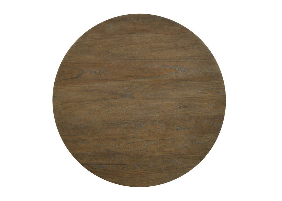 Solid Wood Frame Base Round Top Dining Table - Oak