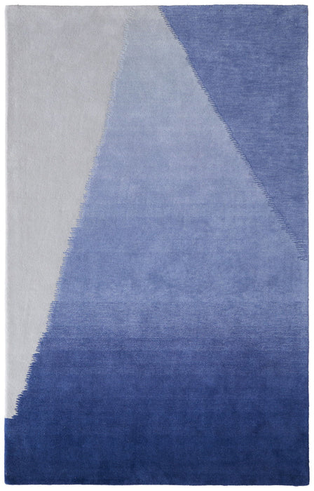 4' X 6' Geometric Hand Tufted Area Rug - Blue And Gray