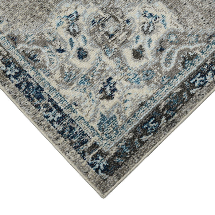 9' x 12' Medallion Power Loom Area Rug - Teal Blue