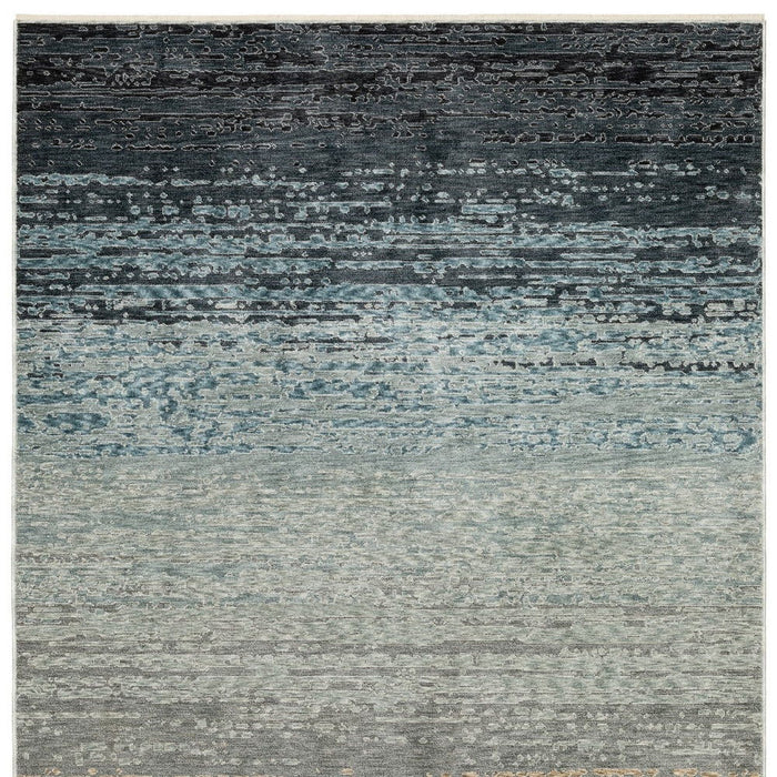 10' X 13' Ombre Area Rug With Fringe (575148) - Blue / Beige