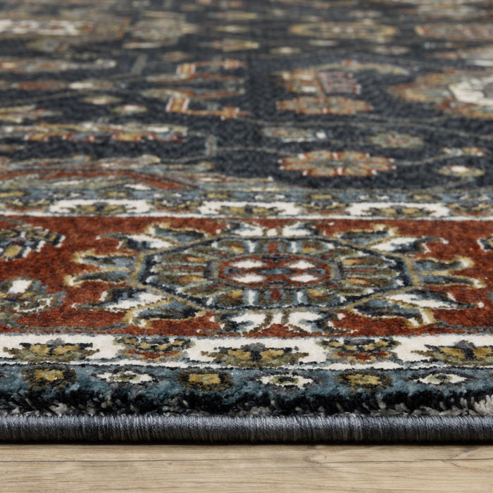 5' X 8' Oriental Area Rug With Fringe - Rust