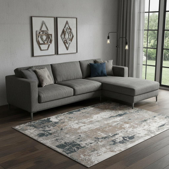 9' X 12' Abstract Area Rug (722303) - Blue / Ivory