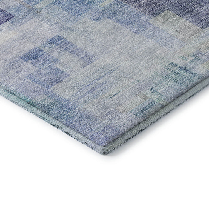10' X 14' Abstract Geometric Washable Area Rug With UV Protection (683482) - Blue / Ivory