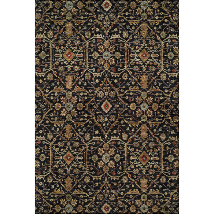 10' X 14' Oriental Washable Area Rug With UV Protection (685432) - Black / Gold / Blue