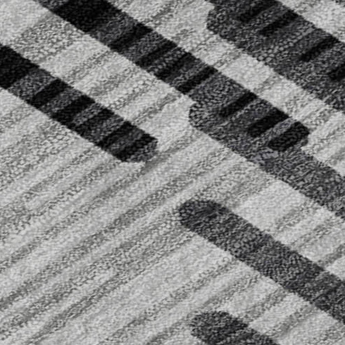 10' X 14' Geometric Washable Area Rug With UV Protection (678802) - Gray / Ivory
