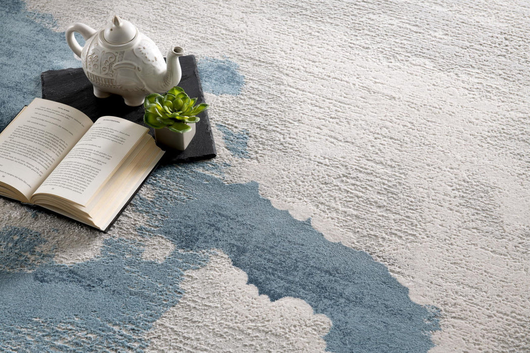8' x 10' Abstract Area Rug - Gray And Blue