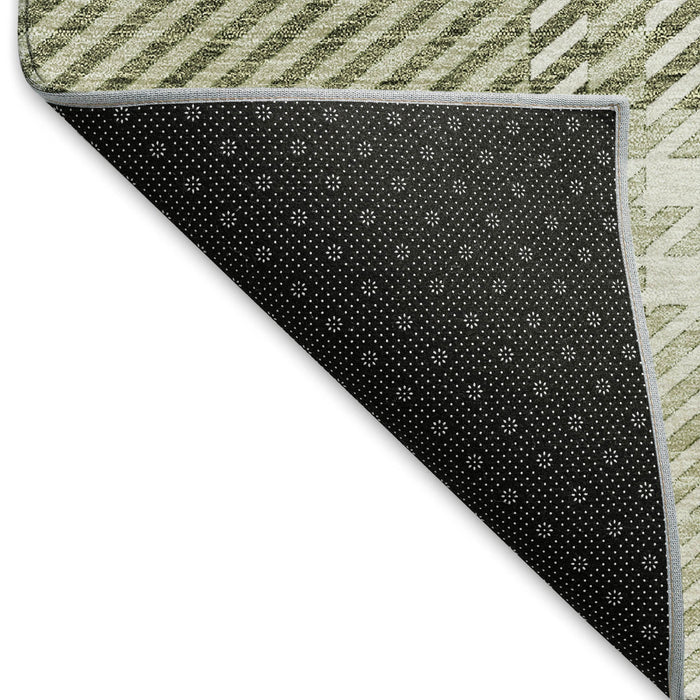 10' X 14' Plaid Washable Area Rug With UV Protection (674287) - Artichoke Green / Ivory