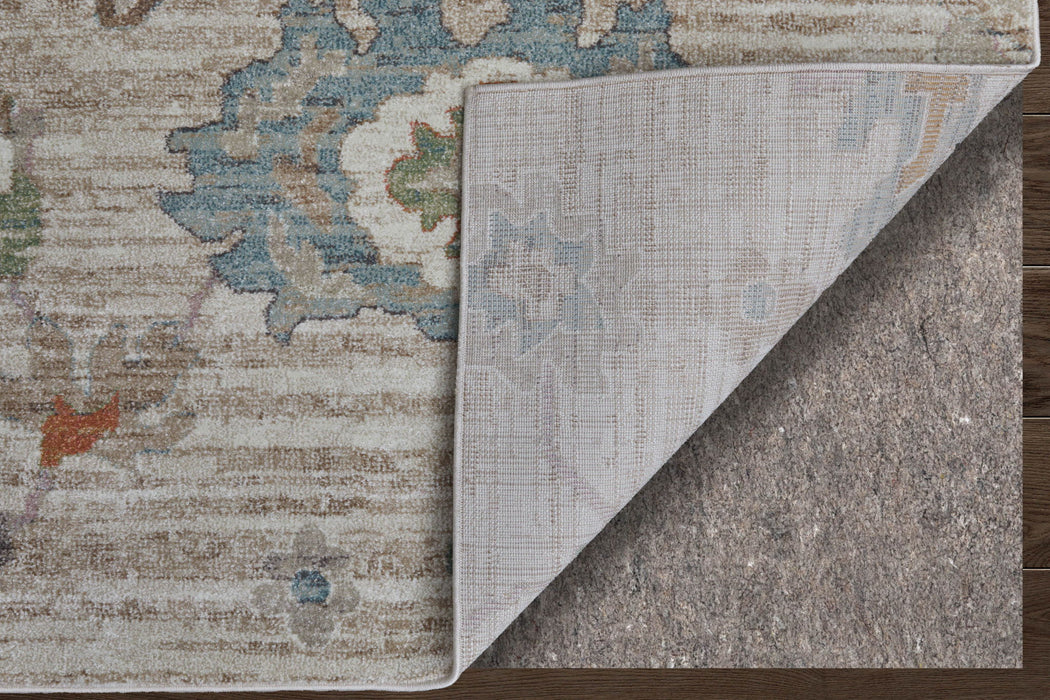 9' X 12' Abstract Distressed Area Rug - Tan