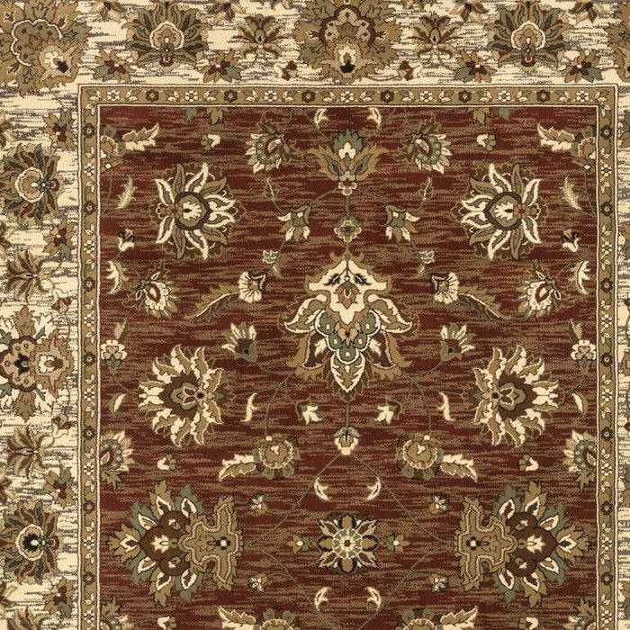 10' X 13' Floral Area Rug (574417) - Red / Ivory