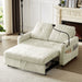 Giga modern loveseat sleeper sofa with adjustable backrest, two cup holders, phone holder, charging ports, and side storage pockets.