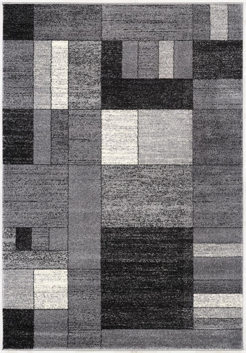 8' x 11' Distressed Geometric Area Rug - Gray