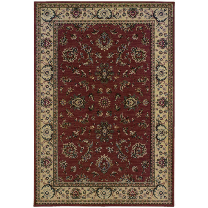 10' X 13' Oriental Area Rug (574376) - Red / Ivory