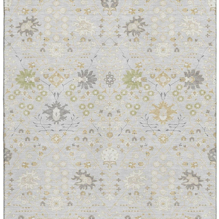 10' X 14' Oriental Washable Area Rug With UV Protection (679234) - Silver / Gold / Gray
