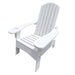 Giga outdoor or indoor wood Adirondack armchair with a built-in umbrella hole on the arm, featuring a classic design.