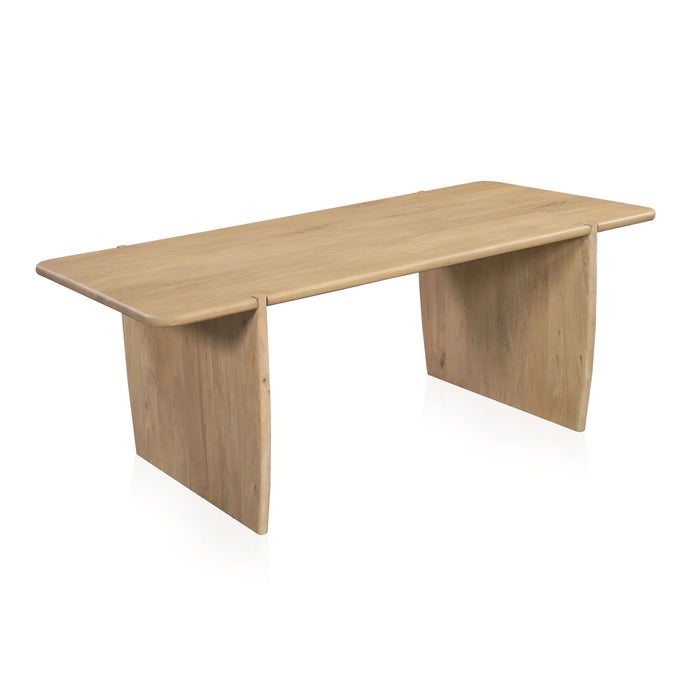 80" Wood Double Pedestal Base Dining Table - Natural