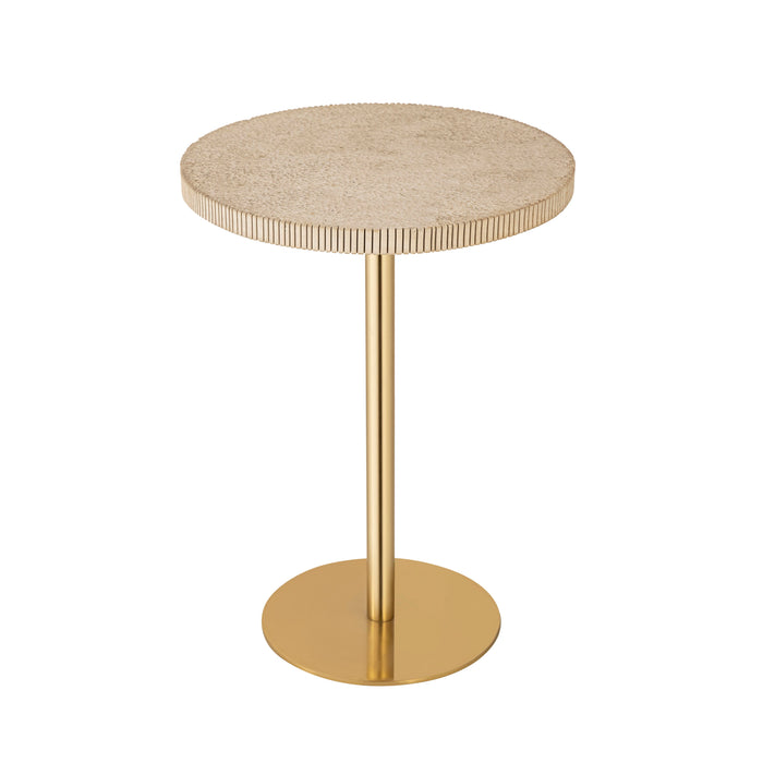 Fiona - Stone Side Table - Gold