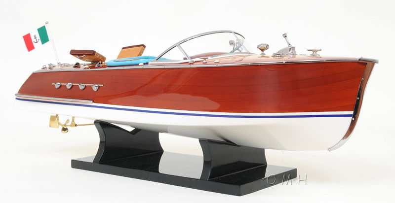 Hand Painted Model Boat (624217) - Dark Brown / Light Brown