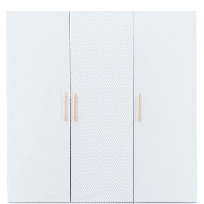 74" Four Door Three Drawer Combo Dresser - White