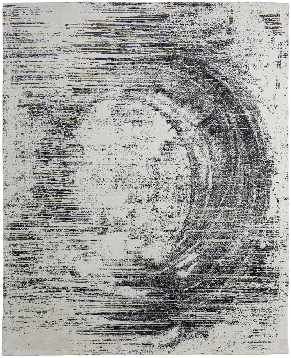 9' x 12' Abstract Hand Woven Area Rug - Black And Gray