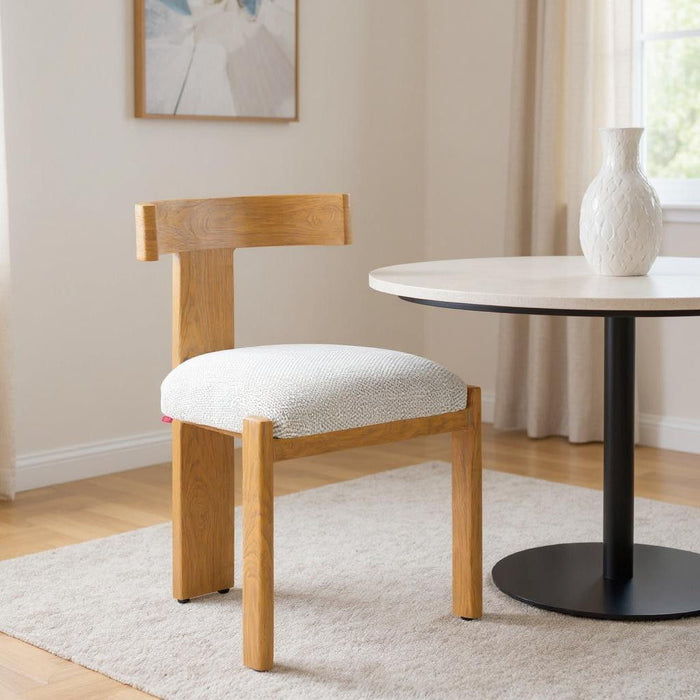 Olefin Aluminum Open Back Dining Side Chair - Beige / Natural