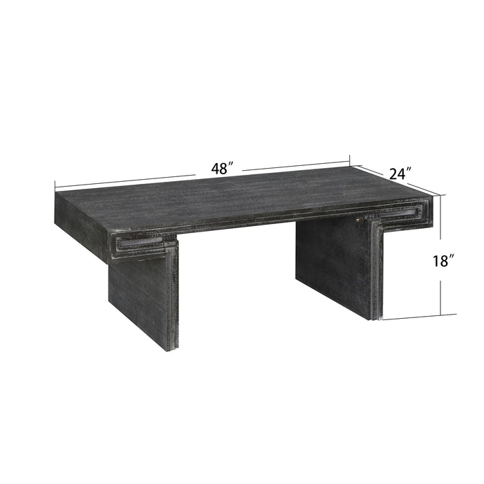 American Vintage Industrial Coffee Table, Double Tier Design
