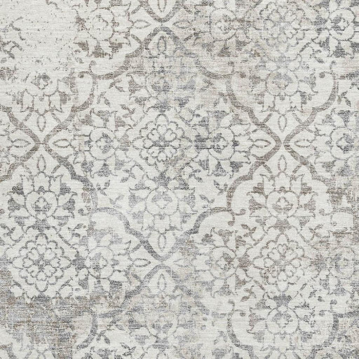 8' X 10' Abstract Washable Area Rug With UV Protection - Ivory And Gray
