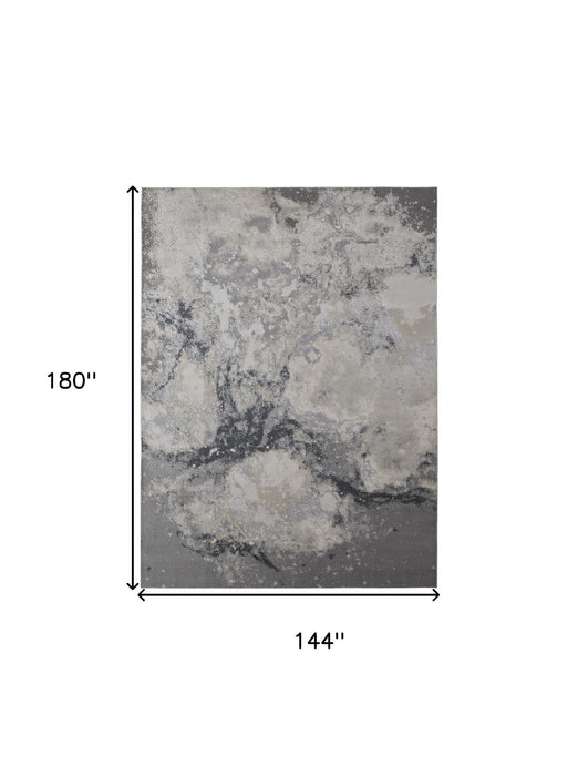 12' x 15' Abstract Rectangle Area Rug - Gray
