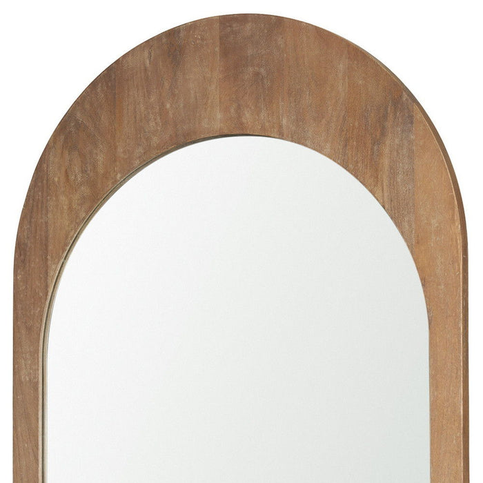 48" Solid Arch Framed Accent Mirror - Light Brown
