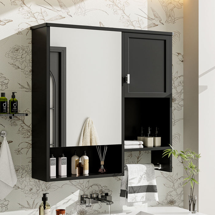 Modern Giga wall-mounted bathroom medicine cabinet with mirror, featuring sleek wall storage and reflective front.