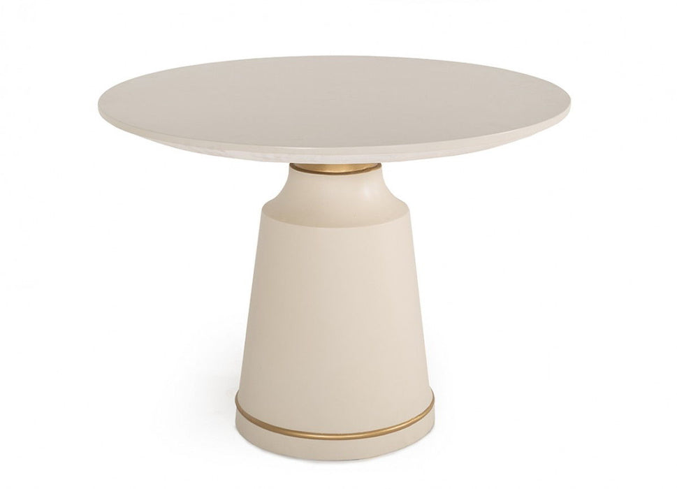 Concrete Pedestal Base Round Top Dining Table - Off White