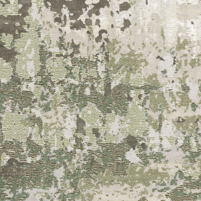 6' x 9' Abstract Power Loom Stain Resistant Area Rug - Beige Gray Brown And Sage Green