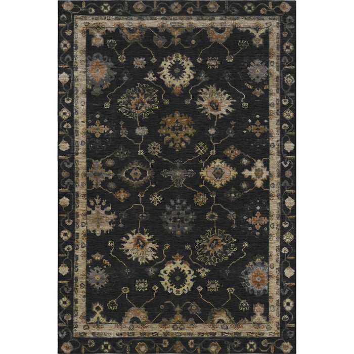 10' X 14' Oriental Washable Area Rug With UV Protection (716395) - Black / Gold