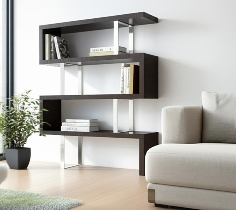 Three Tier Etagere Bookcase (555008) - Black / Silver
