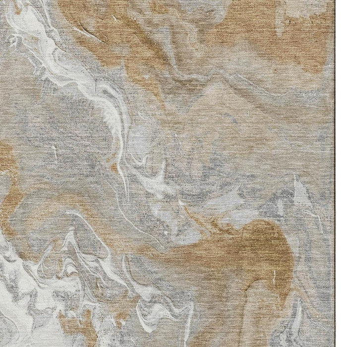 10' X 14' Abstract Washable Area Rug With UV Protection (697074) - Graphite / Beige / Ivory