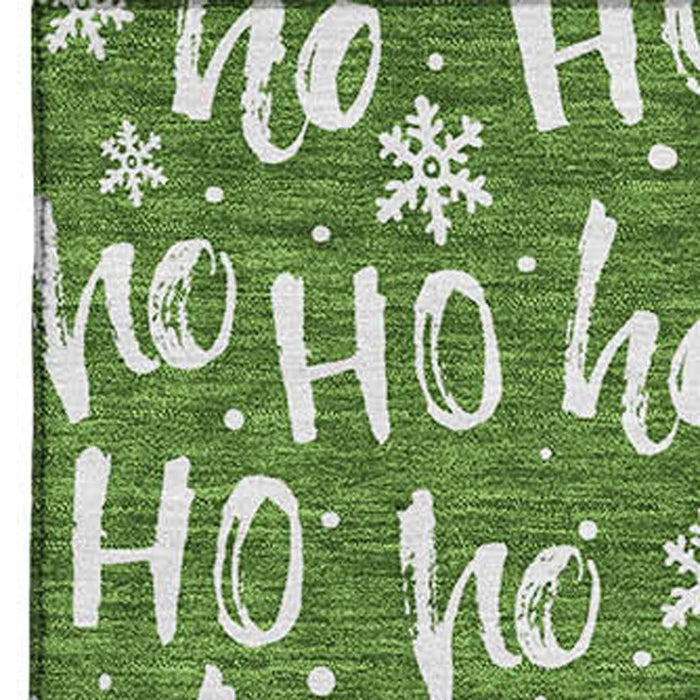 10' X 14' Abstract Geometric Washable Area Rug With UV Protection (701798) - Green / Ivory