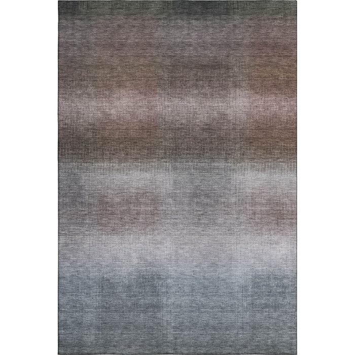 10' X 14' Striped Washable Area Rug With UV Protection (699598) - Brown / Copper / Gray