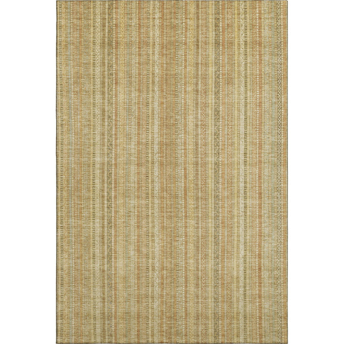 10' X 14' Striped Washable Area Rug With UV Protection (696254) - Wheat / Gold / Beige