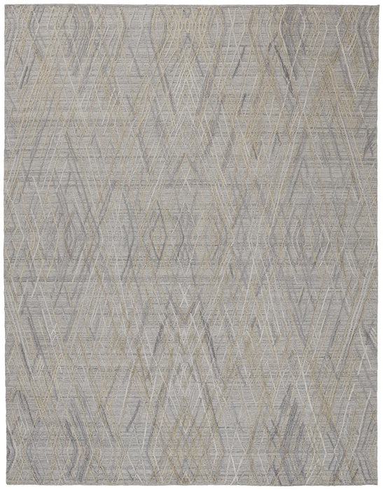 8' x 10' Abstract Hand Woven Viscose Area Rug - Gray And Ivory